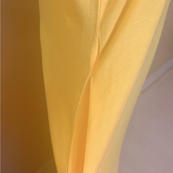 “Faith” Yellow T-Shirt Maxi Dress, Long w/Pockets - Picture 6 of 7